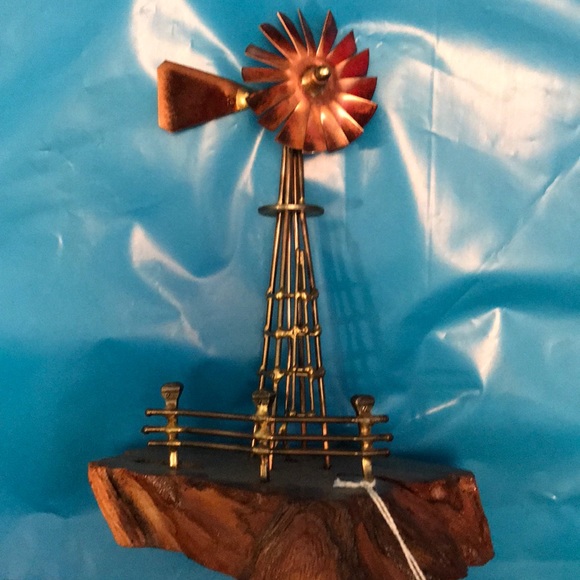 Handmade Other - Copper and Wood wind meal statue